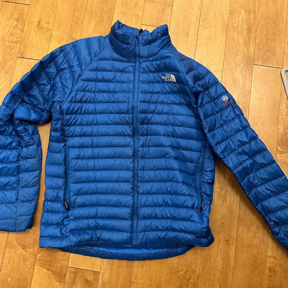 Blue North Face Puffer Coat